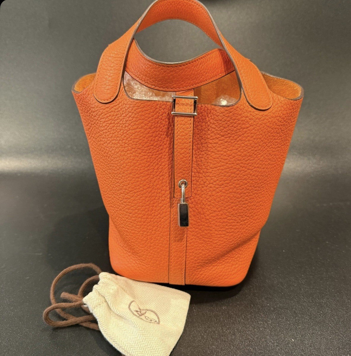 Hermès Picotin Lock 18 in Orange Clémence Leather