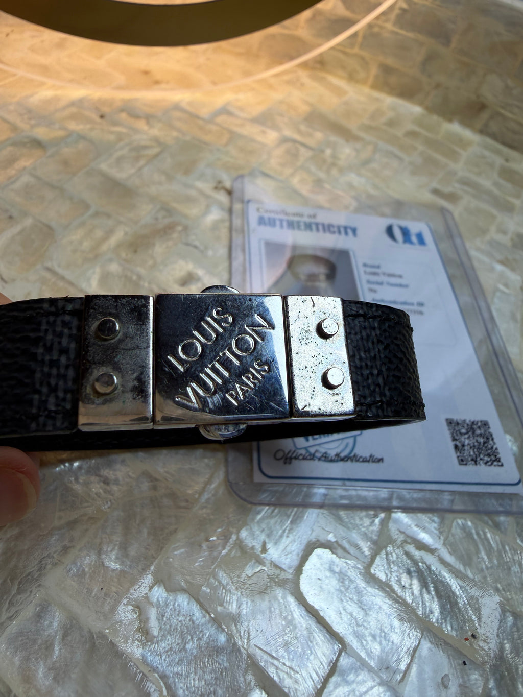 Louis Vuitton bracelet clasp with Louis Vuitton branding