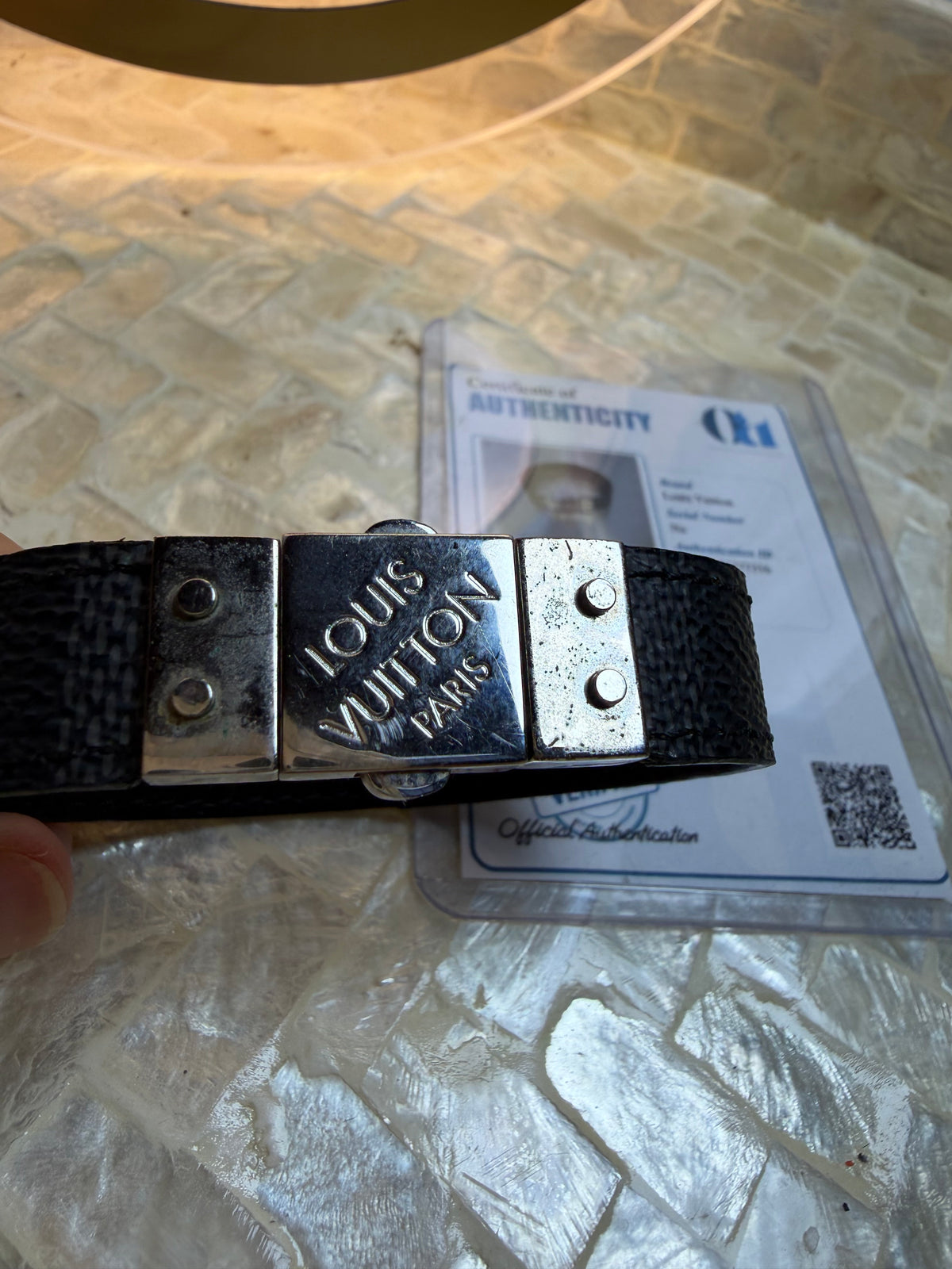 Louis Vuitton bracelet clasp with Louis Vuitton branding