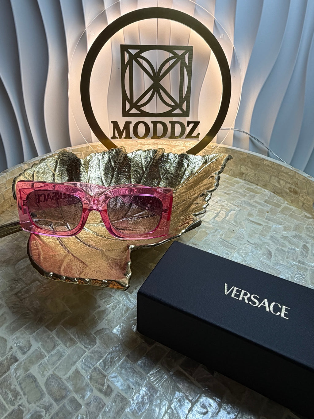 Versace VE4496U 5370/5M Transparent Pink Square Sunglasses 54mm w/ Box  #93