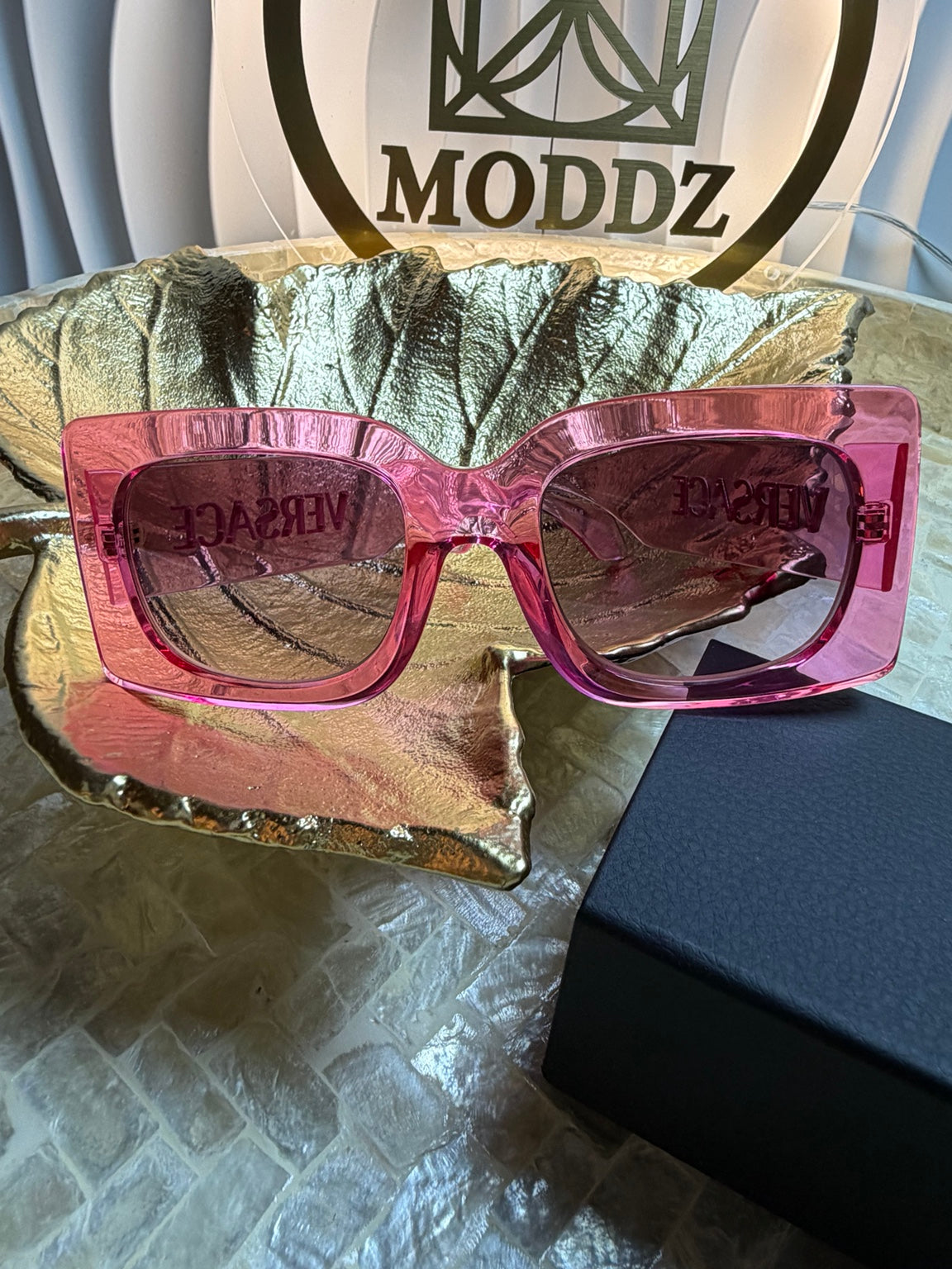 Versace VE4496U 5370/5M Transparent Pink Square Sunglasses 54mm w/ Box  #93