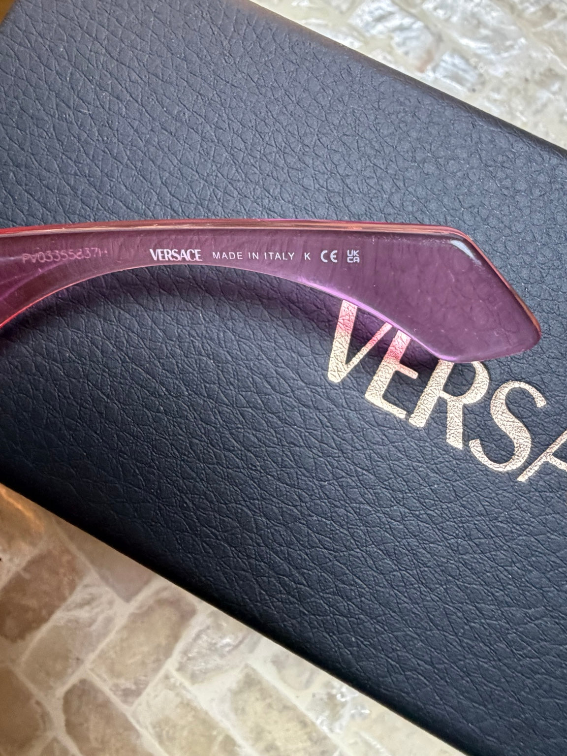 Versace VE4496U 5370/5M Transparent Pink Square Sunglasses 54mm w/ Box  #93