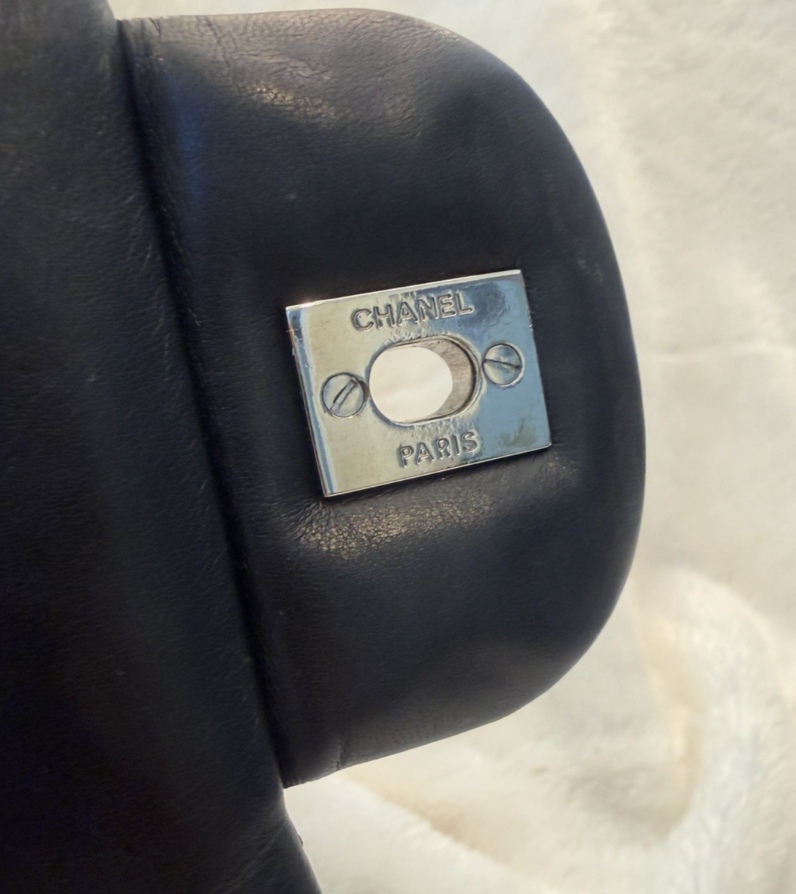 Chanel Classic Jumbo Double Flap w/Silver Hardware - Black Patent Leather
