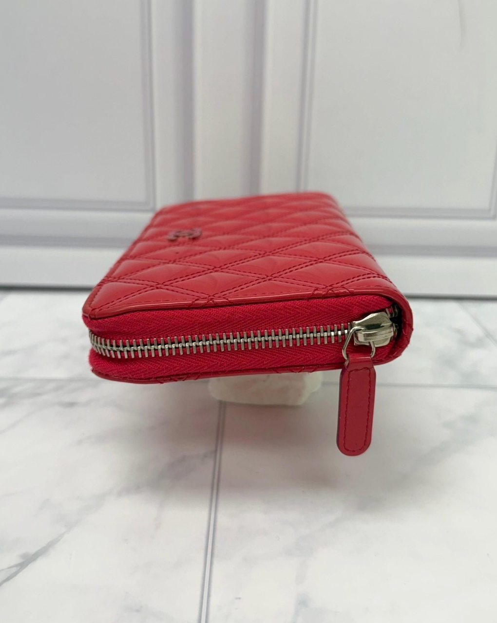 Chanel Hot Pink Patent Leather Zippy Wallet