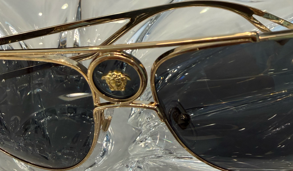Versace VE2225 Aviator Sunglasses - Polished Gold w/Medusa #113