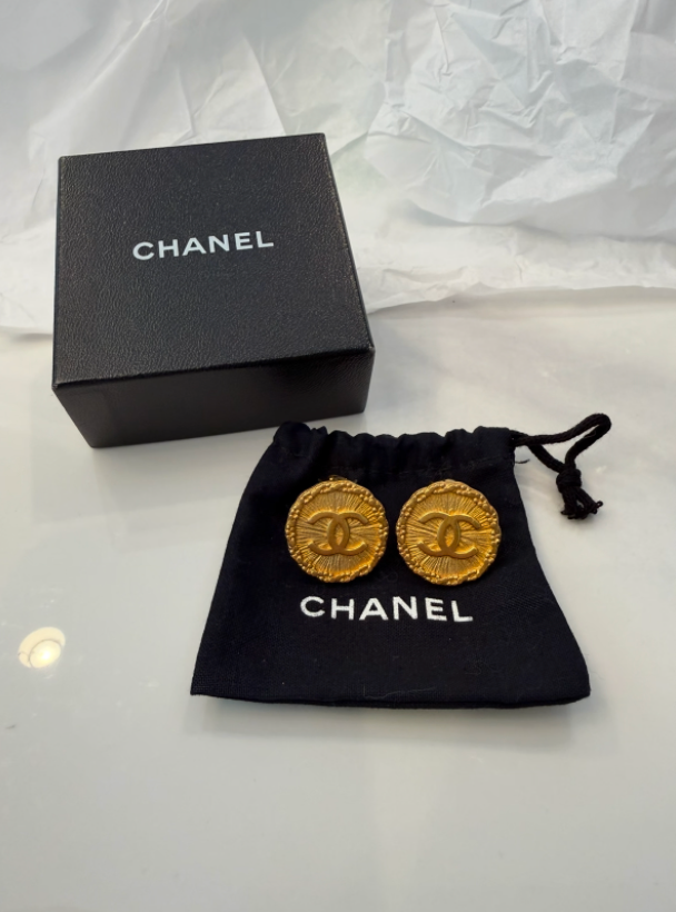 Chanel Vintage Gold CC Coin Clip-On Earrings