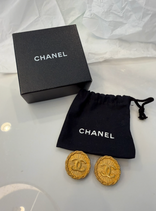 Chanel Vintage Gold CC Coin Clip-On Earrings