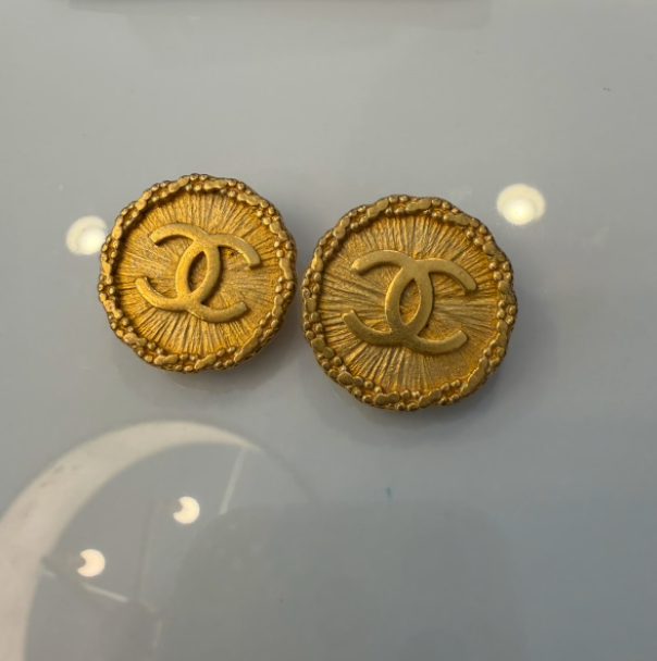 Chanel Vintage Gold CC Coin Clip-On Earrings