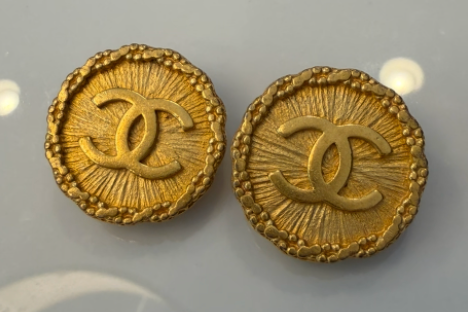 Chanel Vintage Gold CC Coin Clip-On Earrings