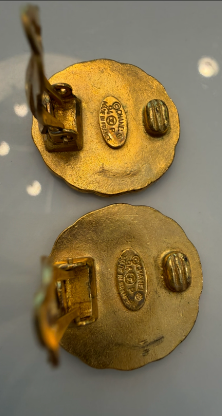 Chanel Vintage Gold CC Coin Clip-On Earrings
