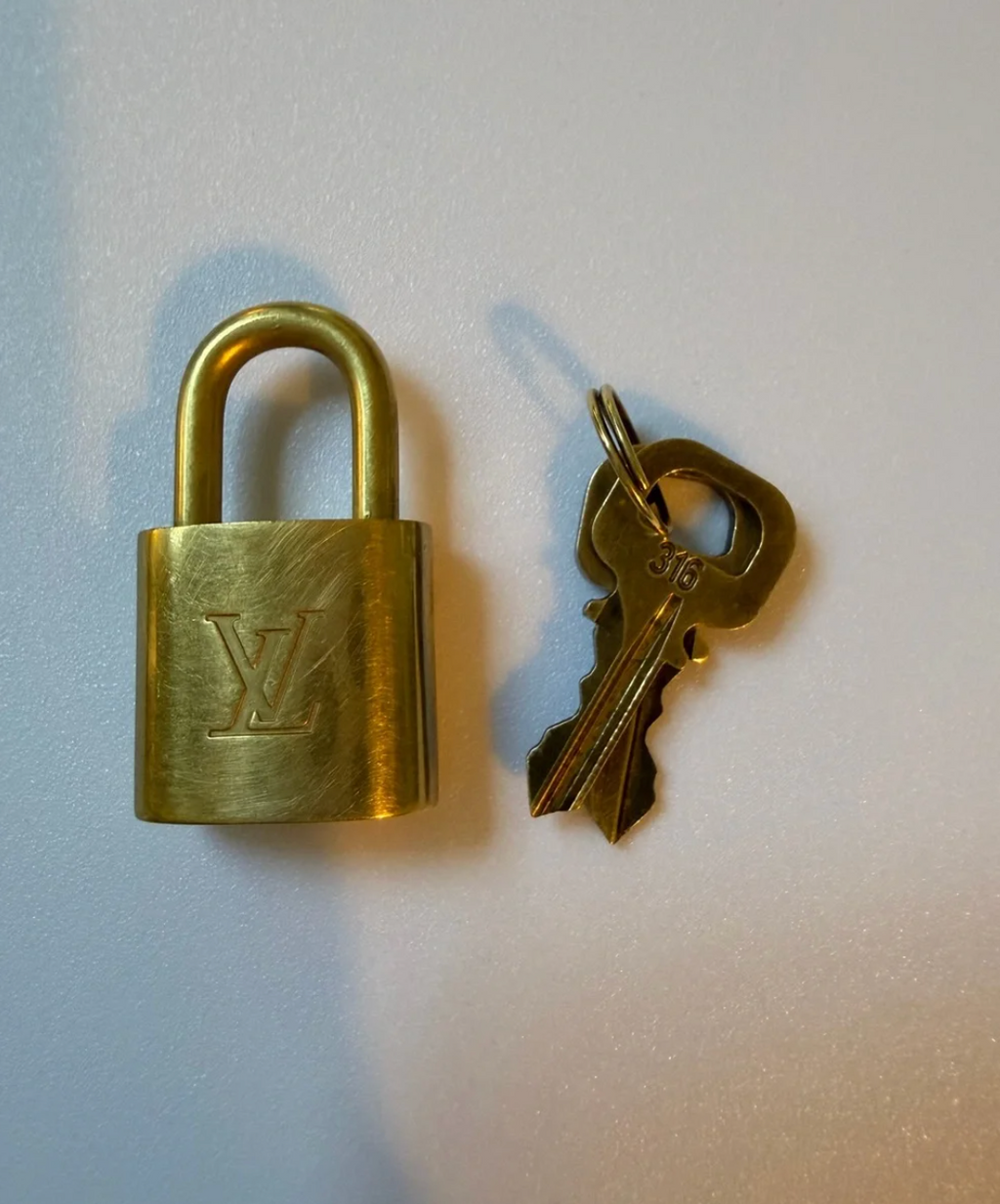 Louis Vuitton Gold-Brass Padlock with 2 Keys #316