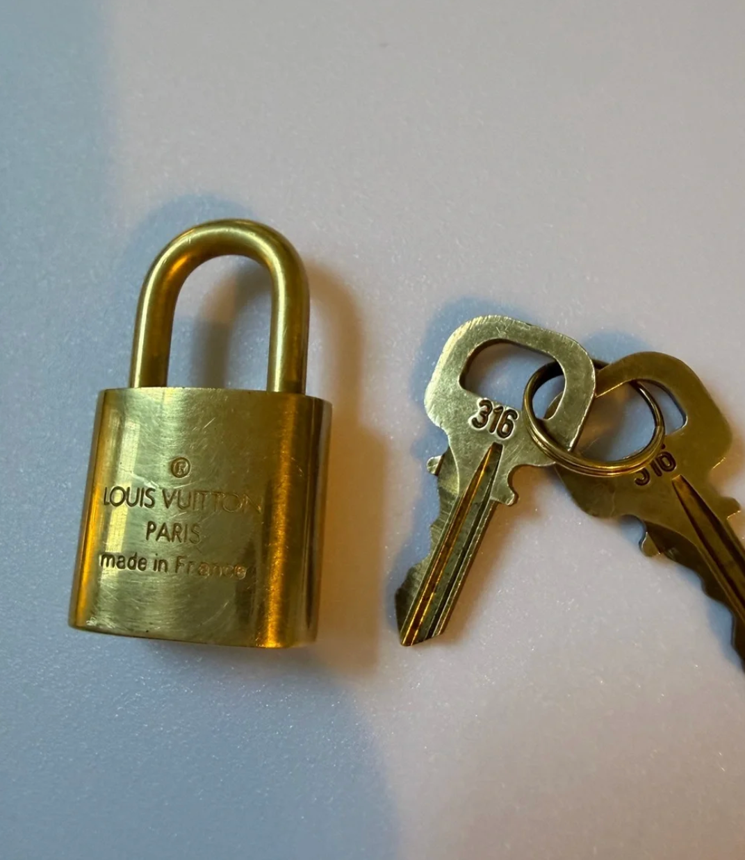 Louis Vuitton Gold-Brass Padlock with 2 Keys #316