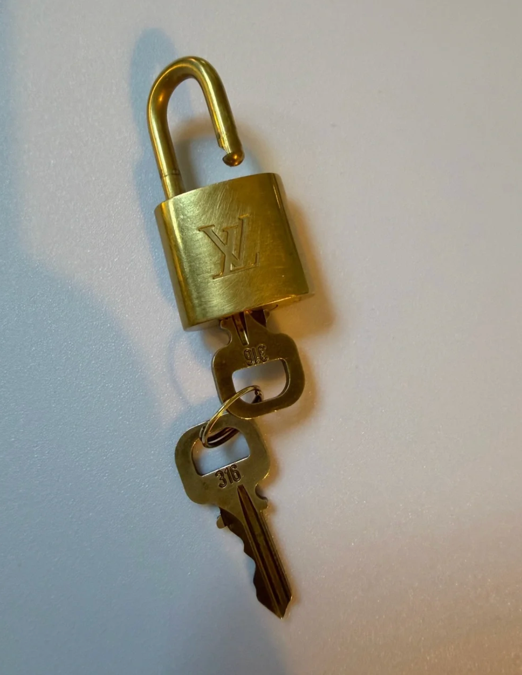 Louis Vuitton Gold-Brass Padlock with 2 Keys #316