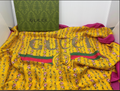 Gucci Silk Floral Scarf — Yellow & Pink Flowers with Sherry Line Logo, With Tag & Box