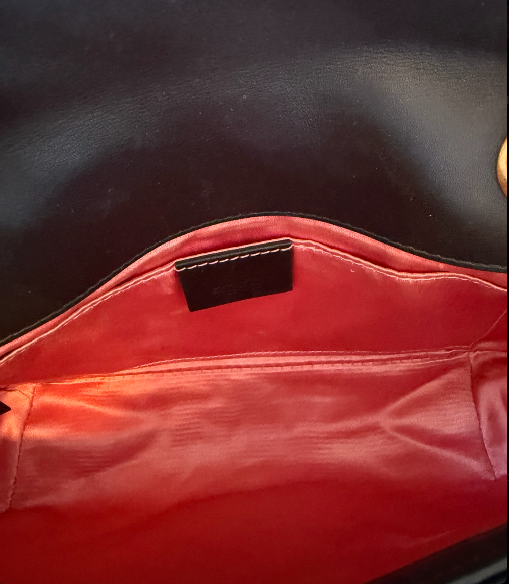 Gucci Small Velvet Marmont w/ Gold Hardware - Black