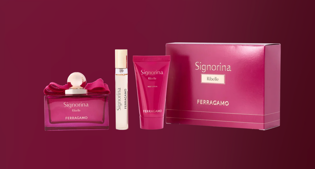 Ferragamo Signorina Ribelle 3-Piece Gift Set - box and contents