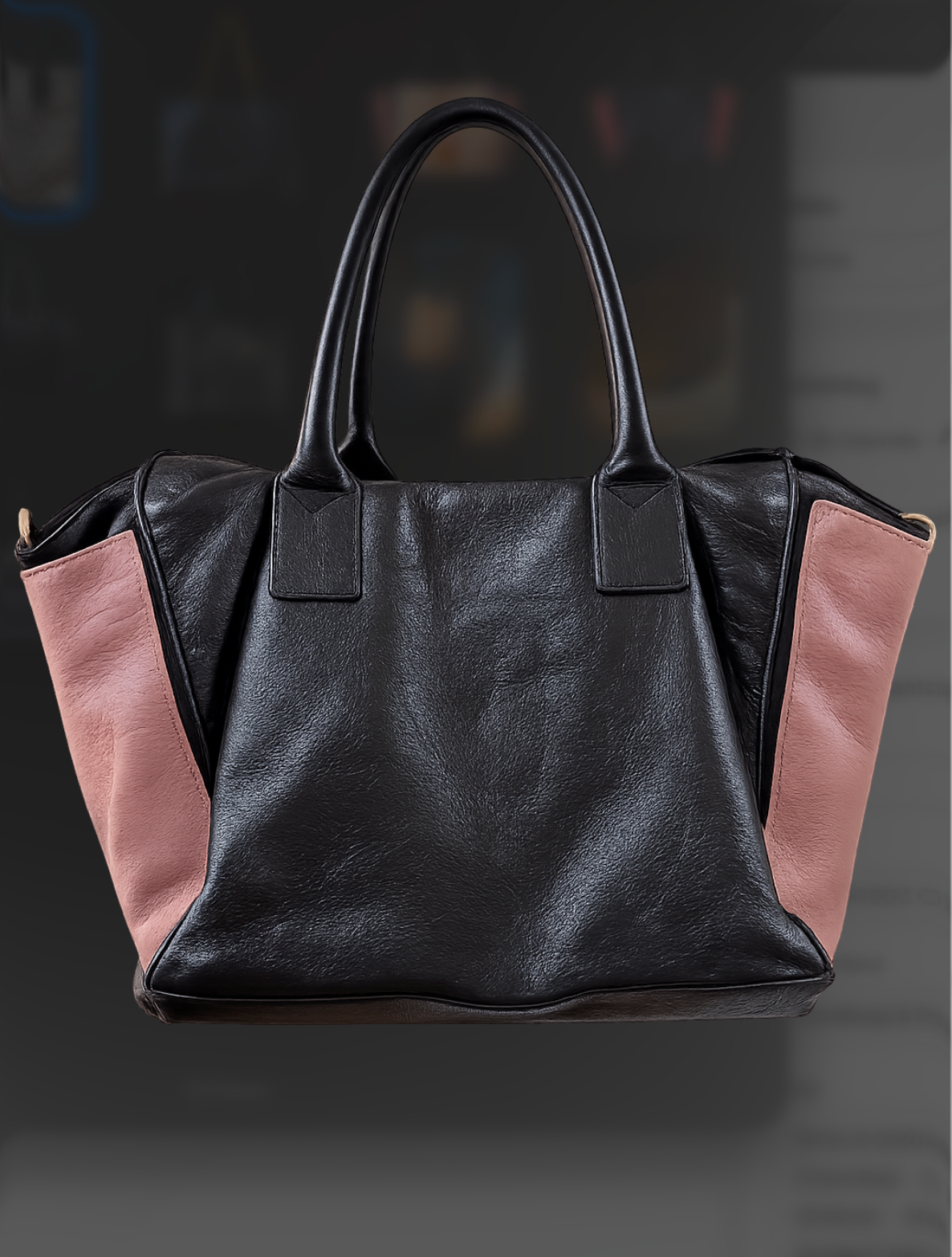 See by Chloé Nelly Tote - back view black leather with blush sides
