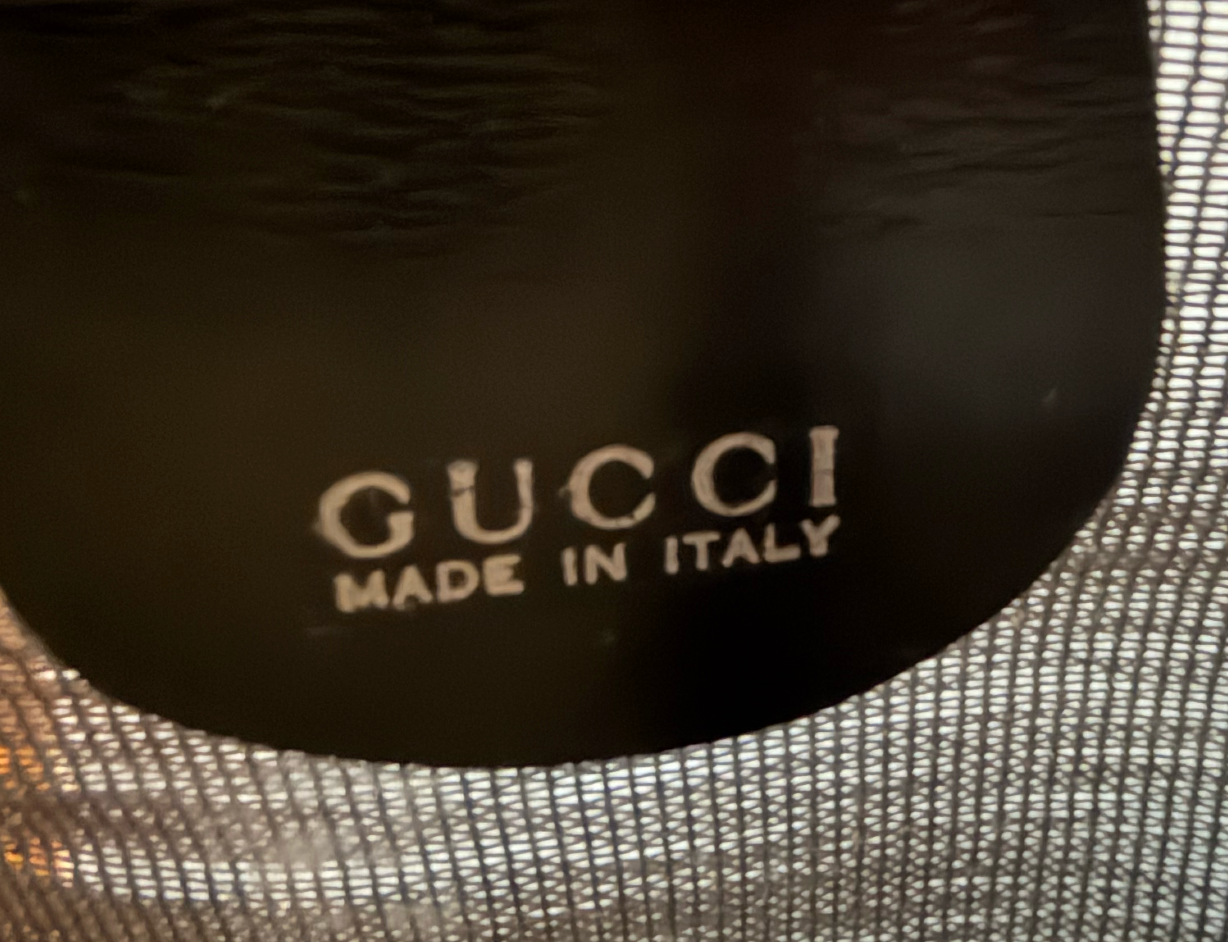 Gucci Black Mesh Tote - interior GUCCI MADE IN ITALY stamp