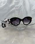 Marc Jacobs MJ1110/S textured silver monogram temple close-up with Marc Jacobs plaque
