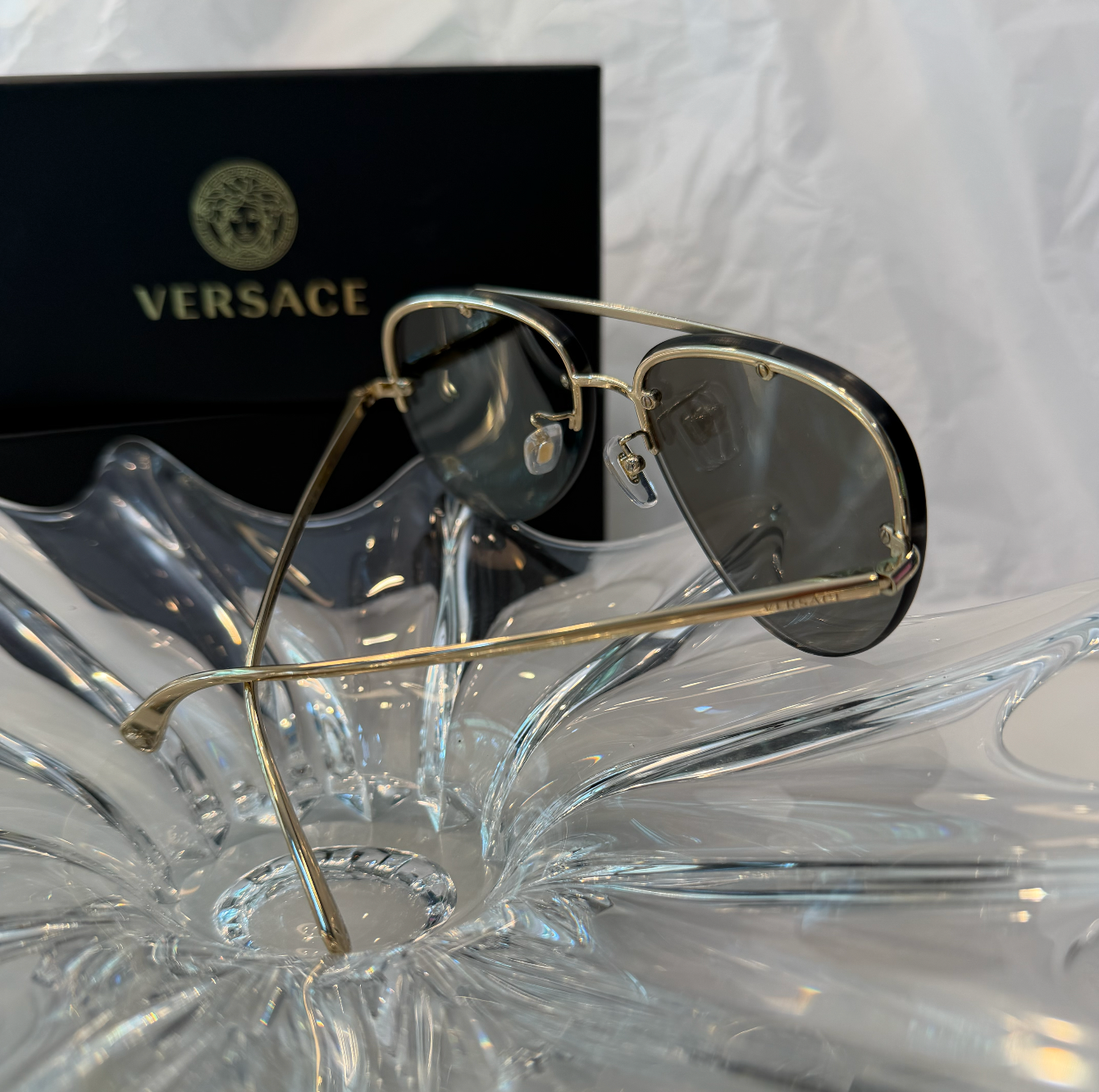 Versace MOD 2231 temple detail showing MOD 2231 1252/6G 60-14 140
