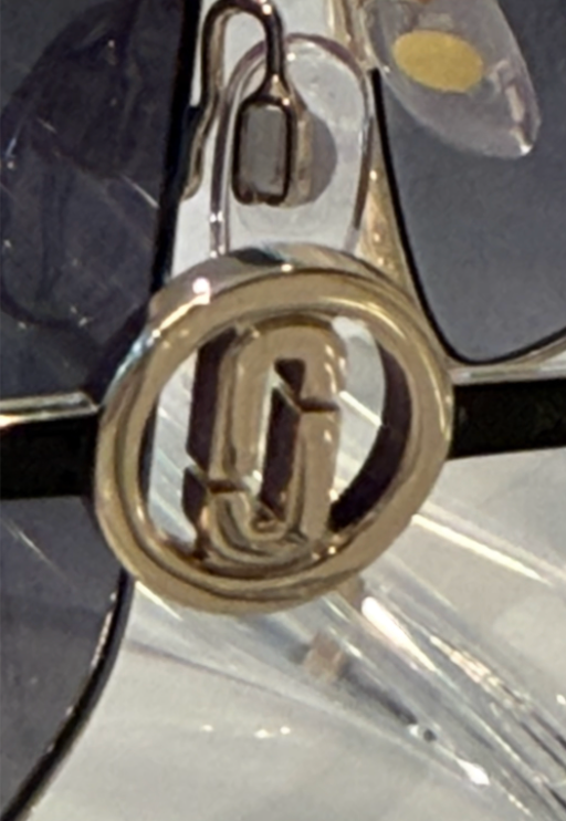 Marc Jacobs MARC 729/S geometric sunglasses front view on crystal display