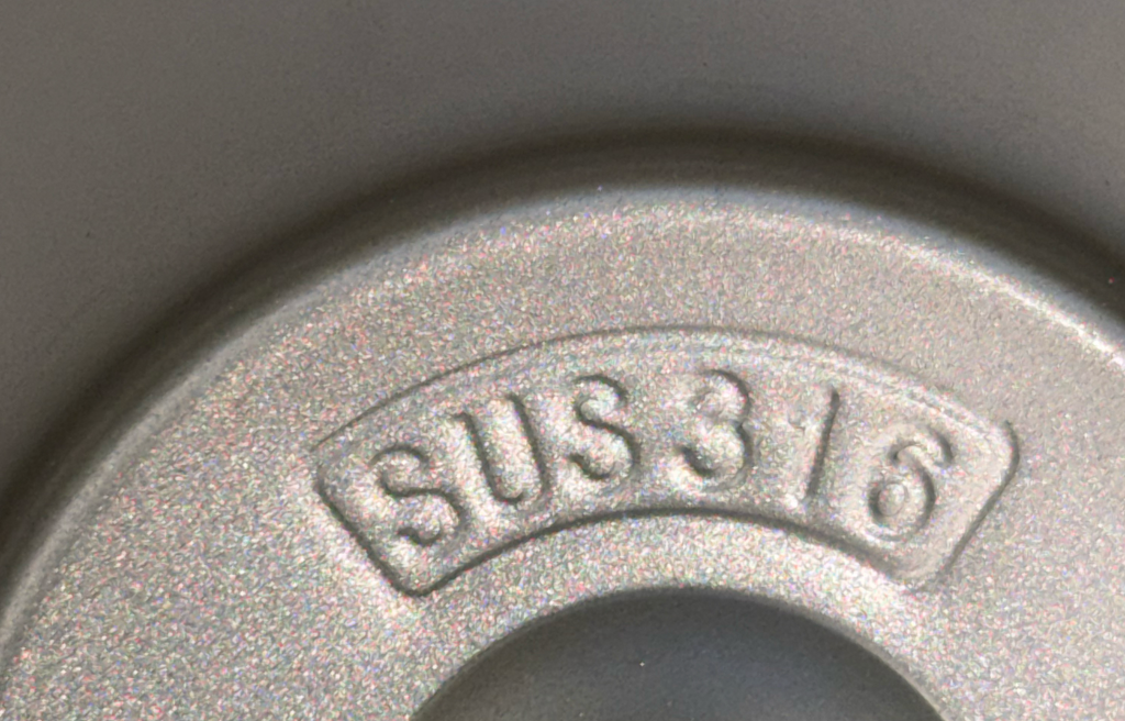Chanel tumbler bottom stamped SUS 316 food-grade stainless steel