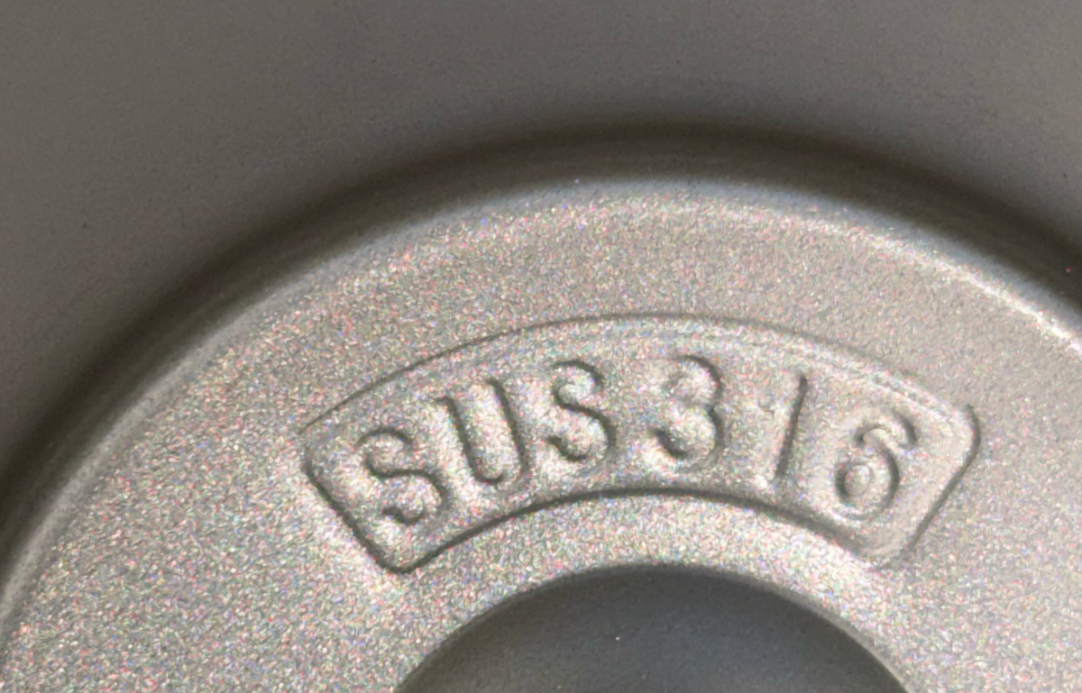 Chanel tumbler bottom stamped SUS 316 food-grade stainless steel