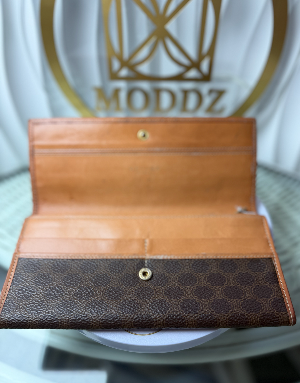 Céline Macadam wallet interior zip pocket close-up