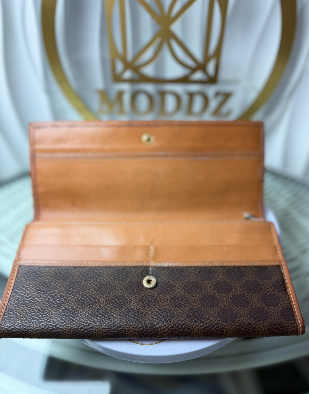 Céline Macadam wallet interior zip pocket close-up