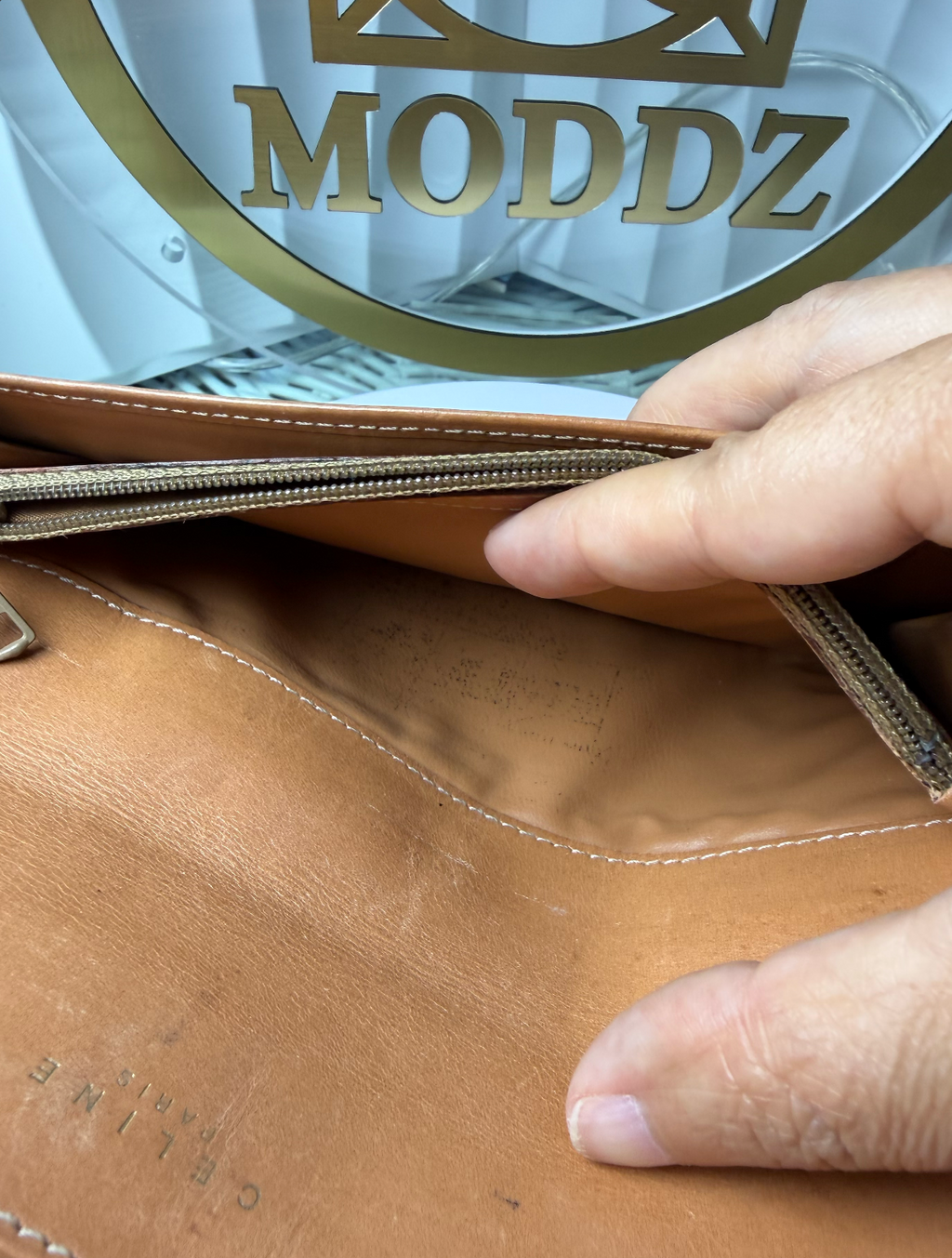Céline Macadam wallet interior compartment detail