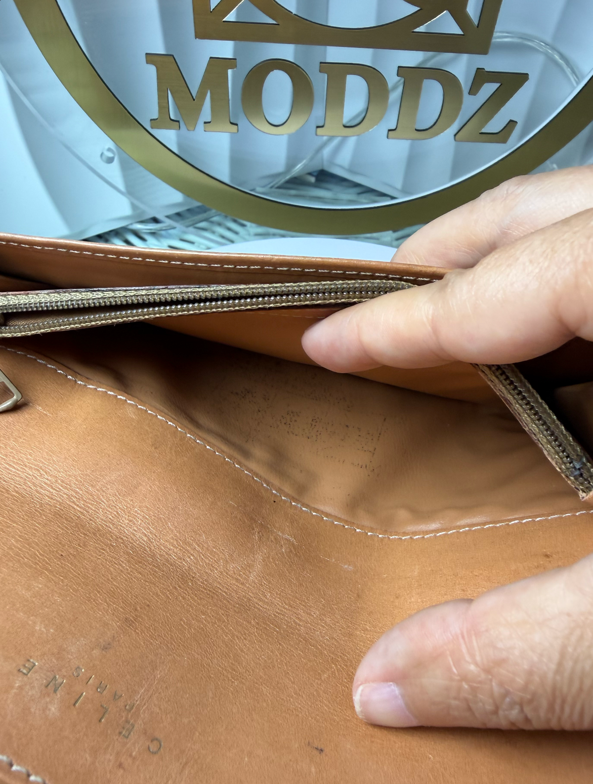 Céline Macadam wallet interior compartment detail
