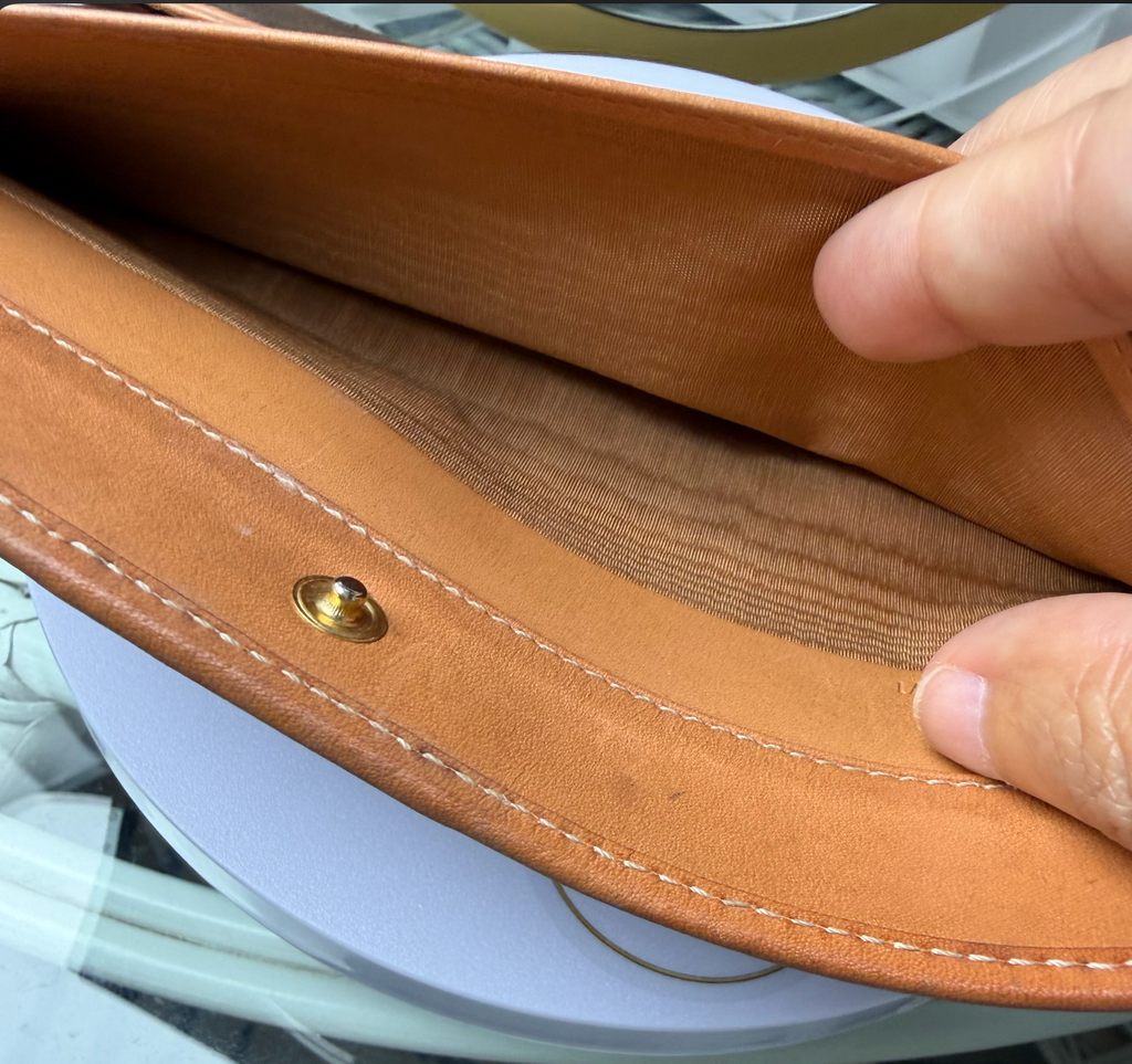 Céline Macadam wallet interior lining detail