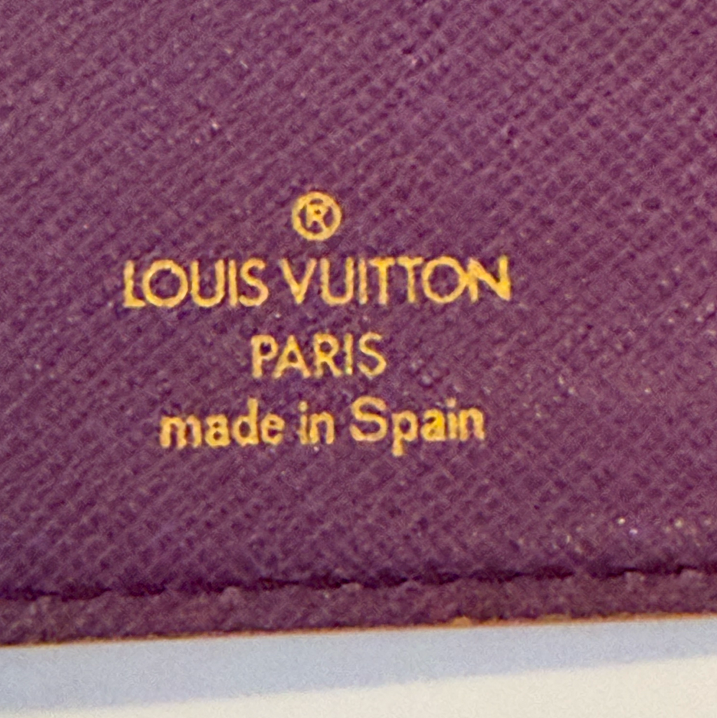 Louis Vuitton Small Ring Agenda — Purple Taiga Leather & Honey Epi Tab, Made in Spain