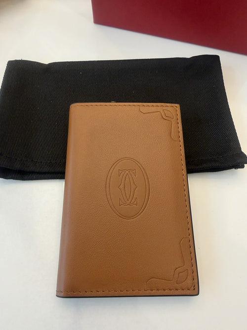Cartier Must de Cartier Card Holder Wallet Beige Leather with Box and Dust Bag