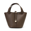 Authentic Valentino Orlandi Chocolate Brown Pebbled Leather Tote w/gold lock NWT