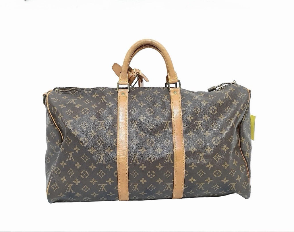 Authentic Louis Vuitton Keepall Bandouliere 50 Monogram Travel Duffle w/Lock Key