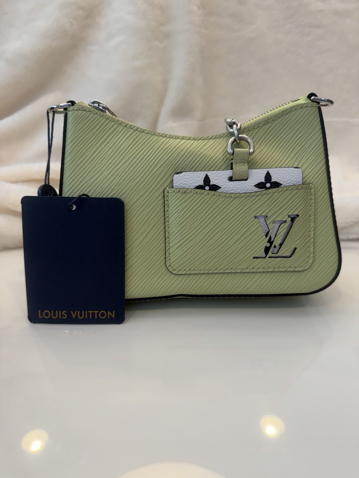 Louis Vuitton Marellini Leather Shoulder Bag - Lime Green