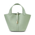Authentic Valentino Orlandi Mint Green Pebbled Leather Tote Bag Gold Padlock NWT