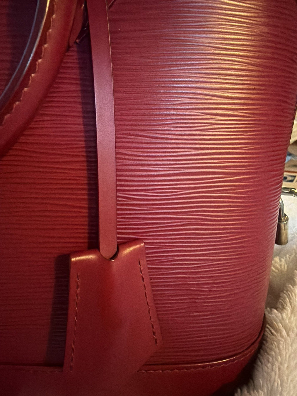 Authentic Louis Vuitton Alma PM Raspberry Epi Leather Handbag | Made in France