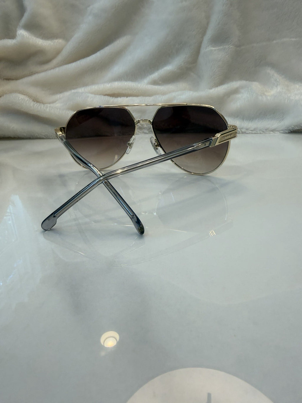 Carrera Aviators - Gold Metal Frames w/ Translucent Gray Temple Tips #295