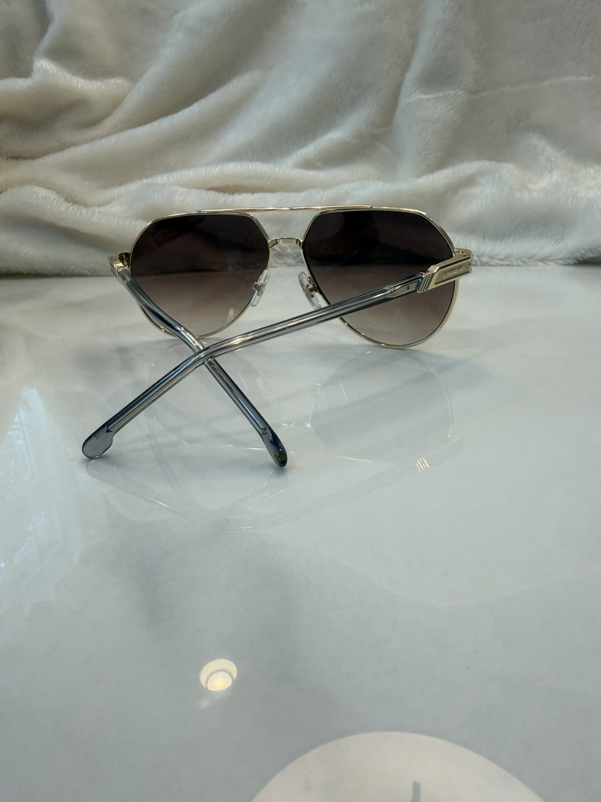 Carrera Aviators - Gold Metal Frames w/ Translucent Gray Temple Tips #295