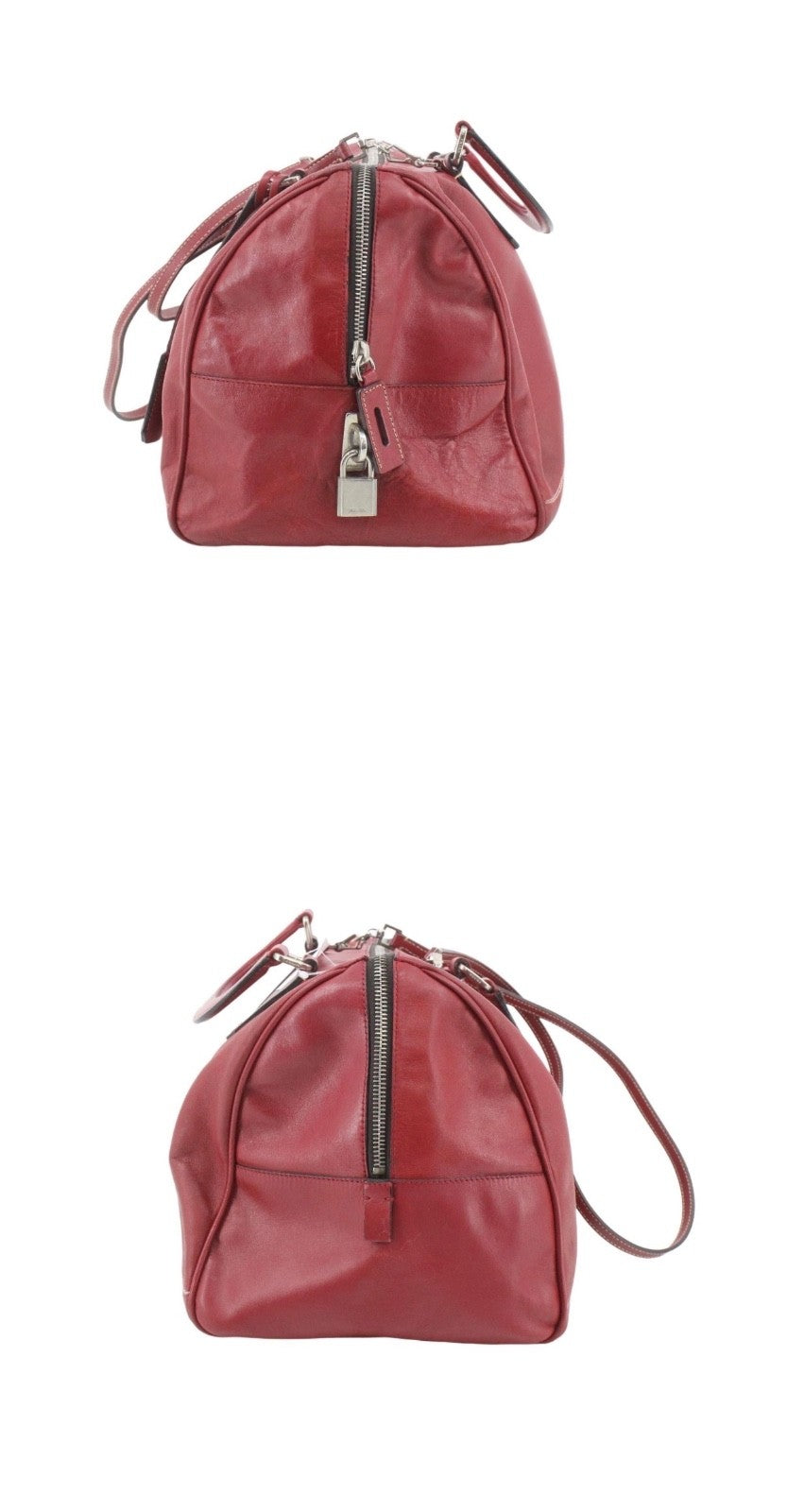 Certified Authentic Prada vintage red leather Boston bag