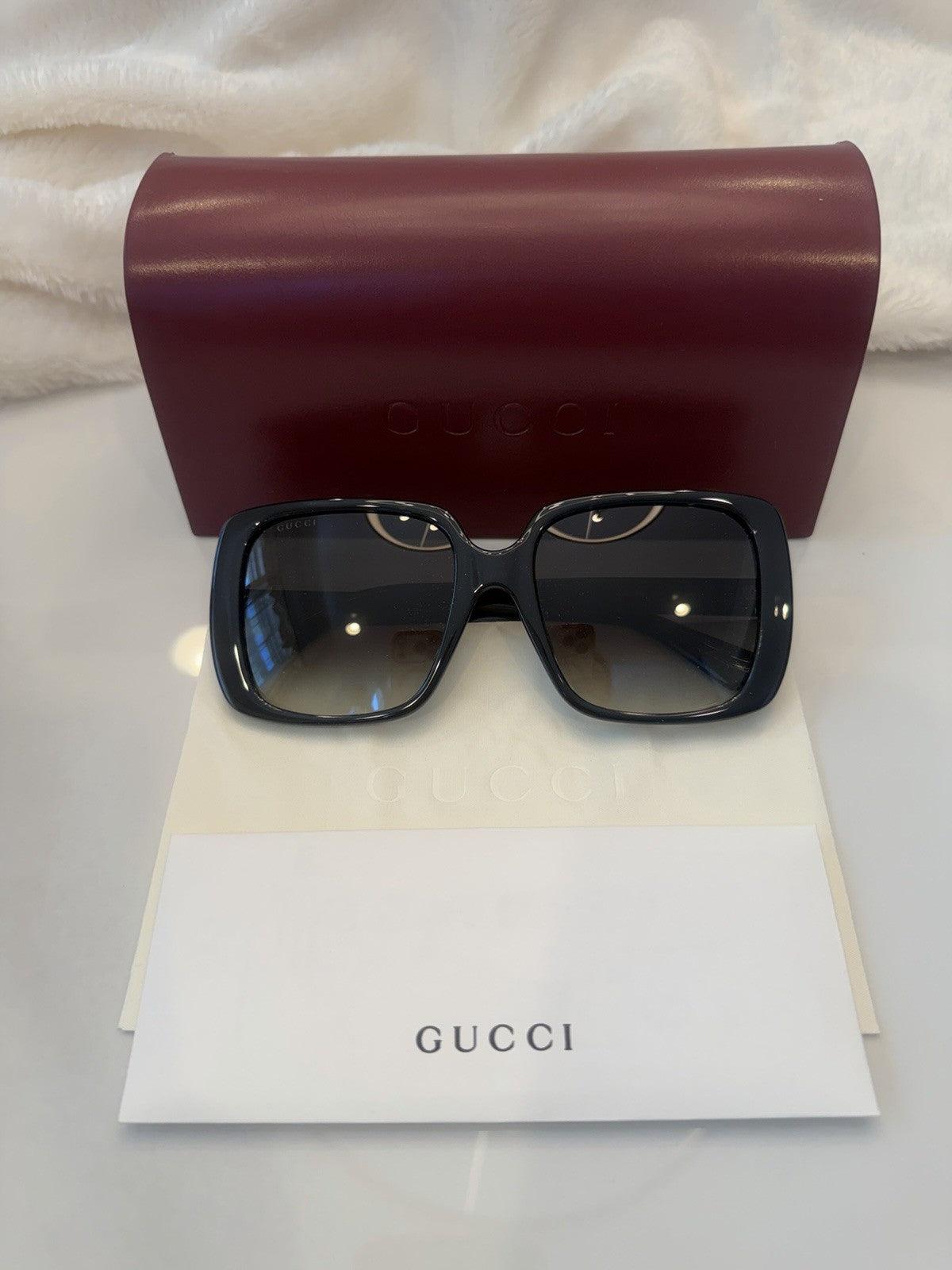 Gucci Square Framed Oversized Sunglasses w/GG - black #80