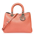 Dior Medium Diorissimo Tote Hammered Calfskin Coral Pink Pearlescent