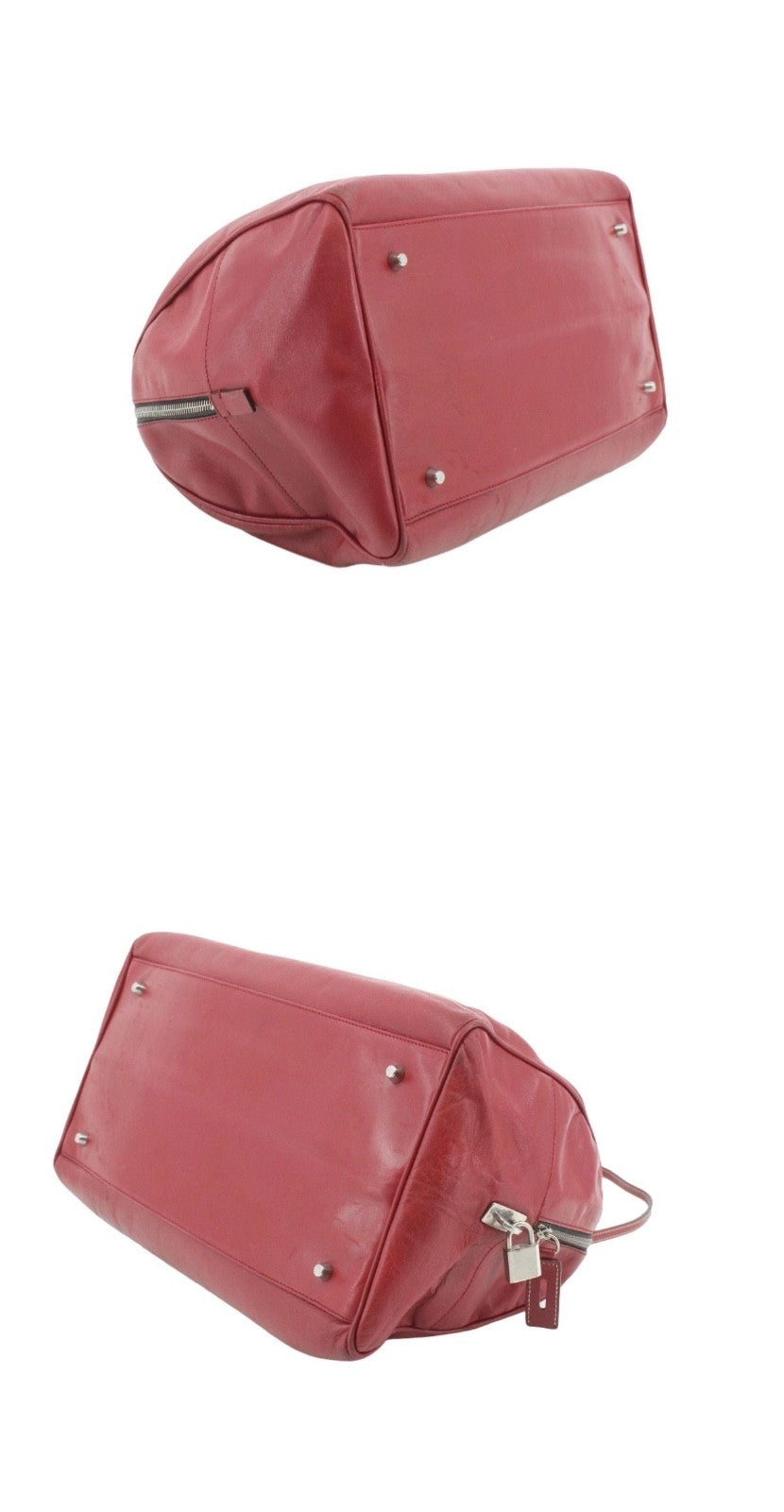 Certified Authentic Prada vintage red leather Boston bag