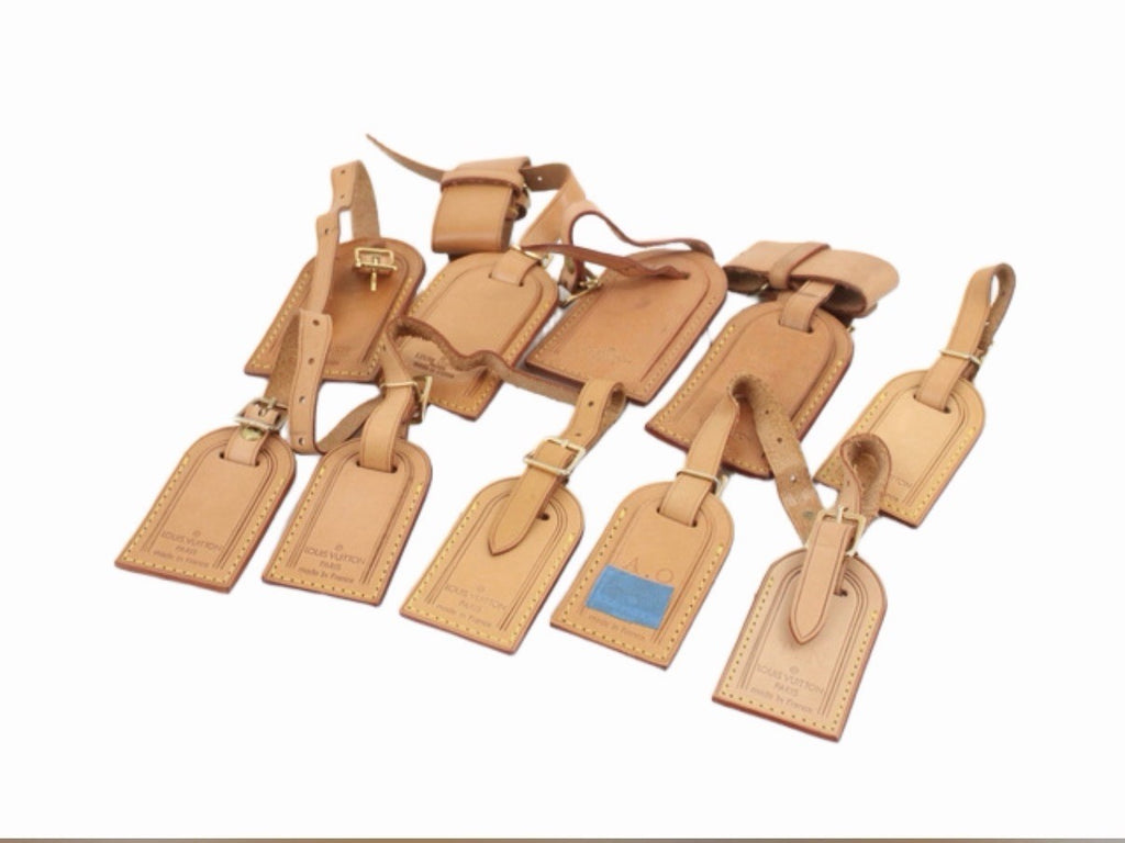 Authentic Louis Vuitton Leather Luggage Tag -ONE PIECE