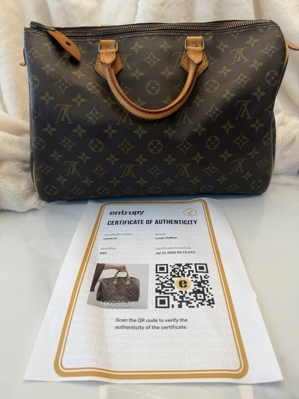 Louis Vuitton Speedy Duffle 35 Brown Canvas Monogram