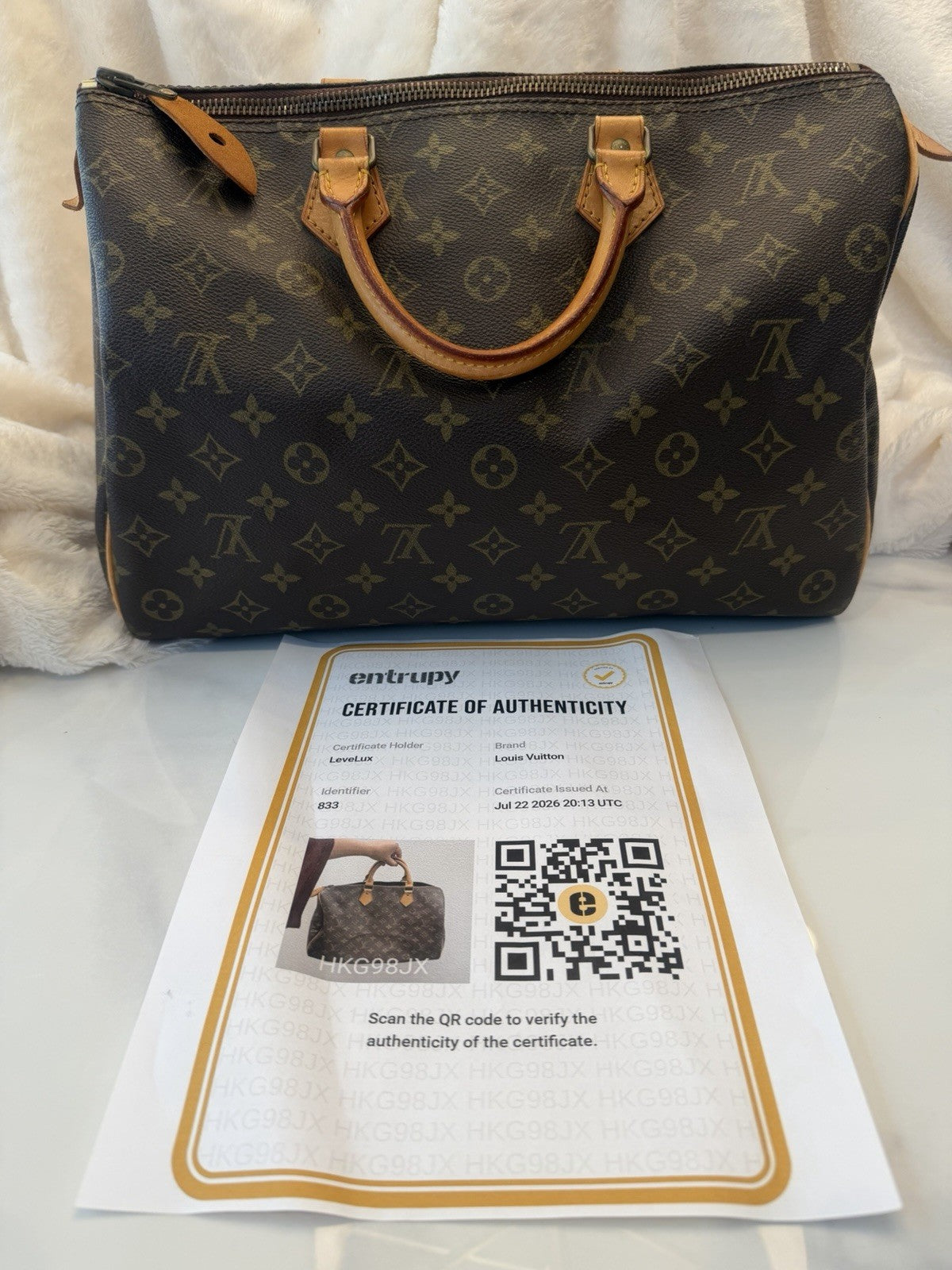 Louis Vuitton Speedy Duffle 35 Brown Canvas Monogram
