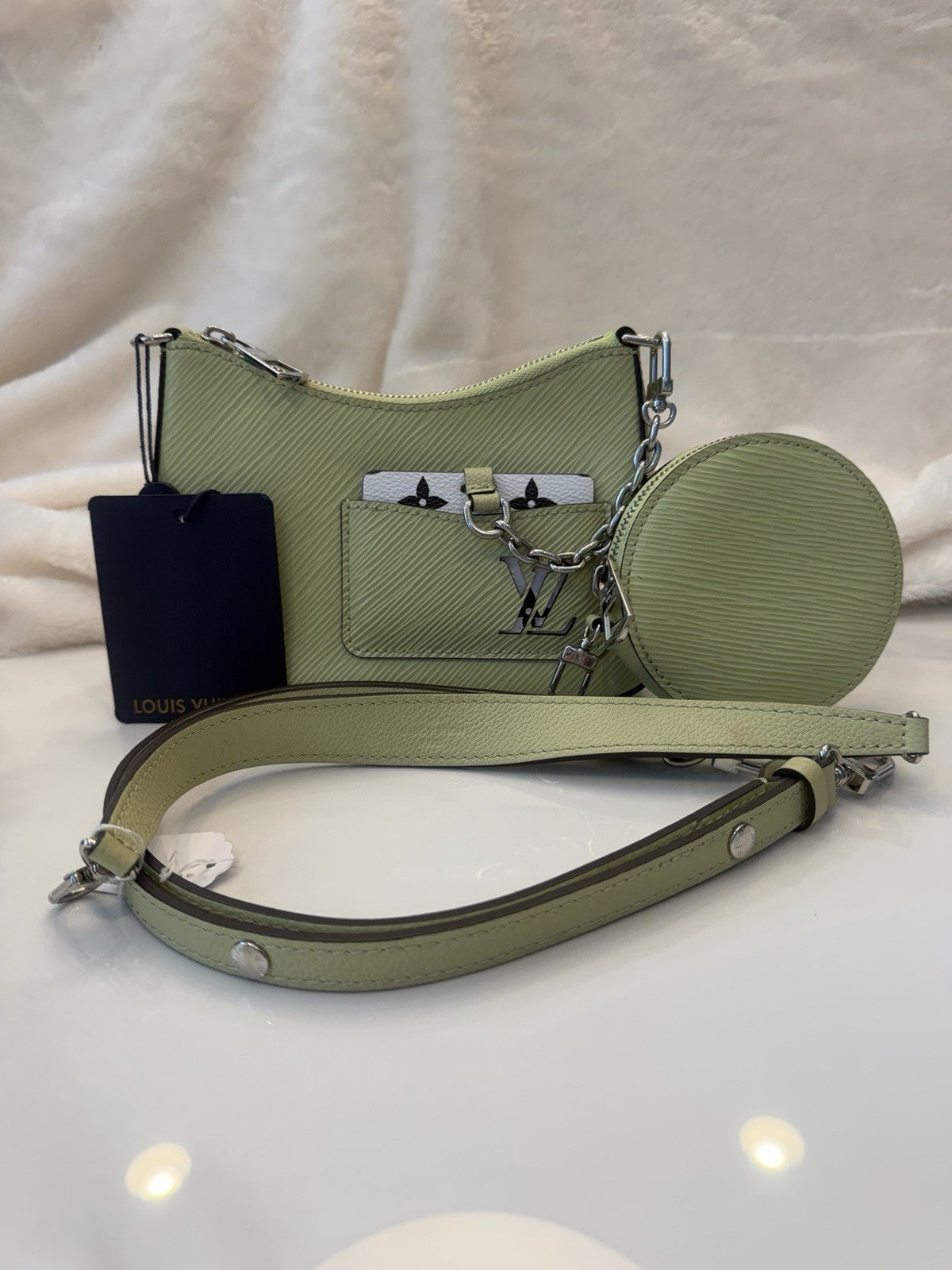 Louis Vuitton Marellini Leather Shoulder Bag - Lime Green