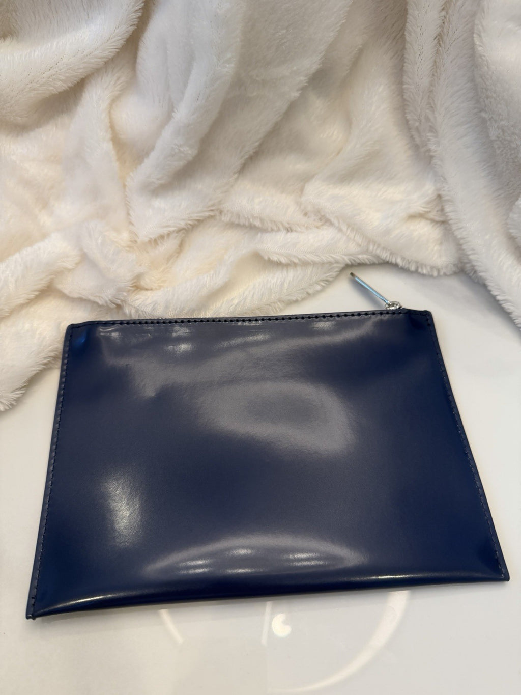 Mugler Navy Blue Logo Pouch/Cosmetic Bag Clutch Case
